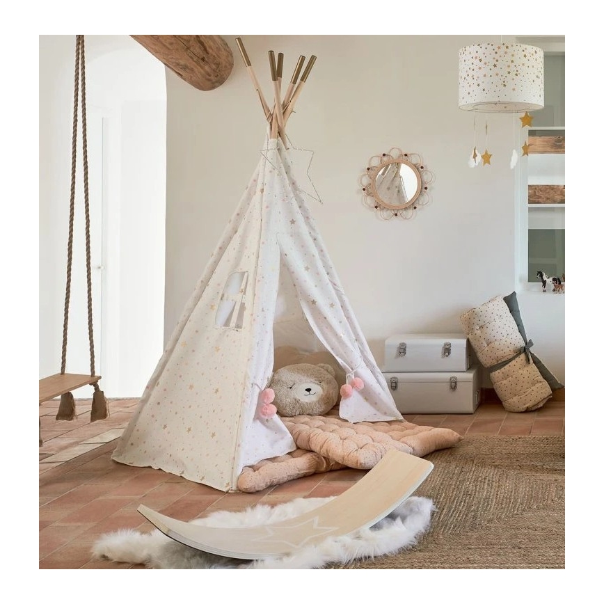 Atmosphera - Väggspegel för barn CAMPAIN Ø 38 cm, rattan