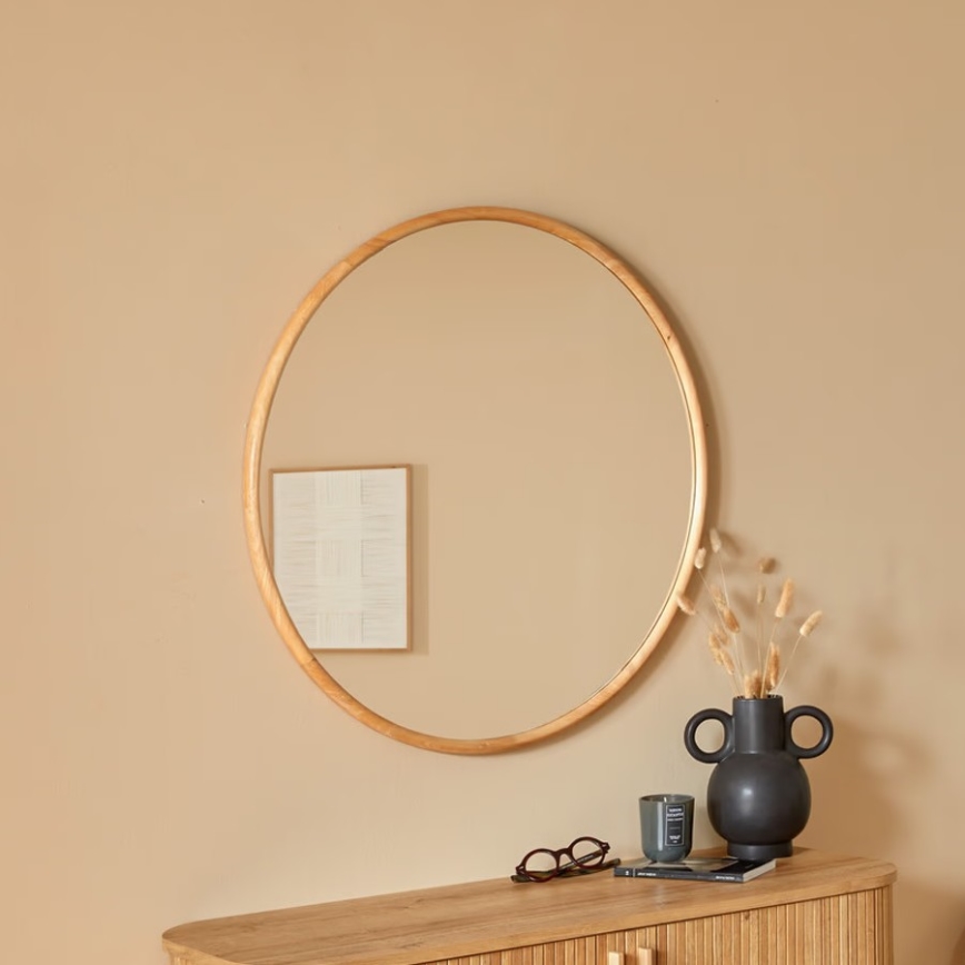 Atmosphera - Väggspegel KIM diameter 75 cm gummiträd