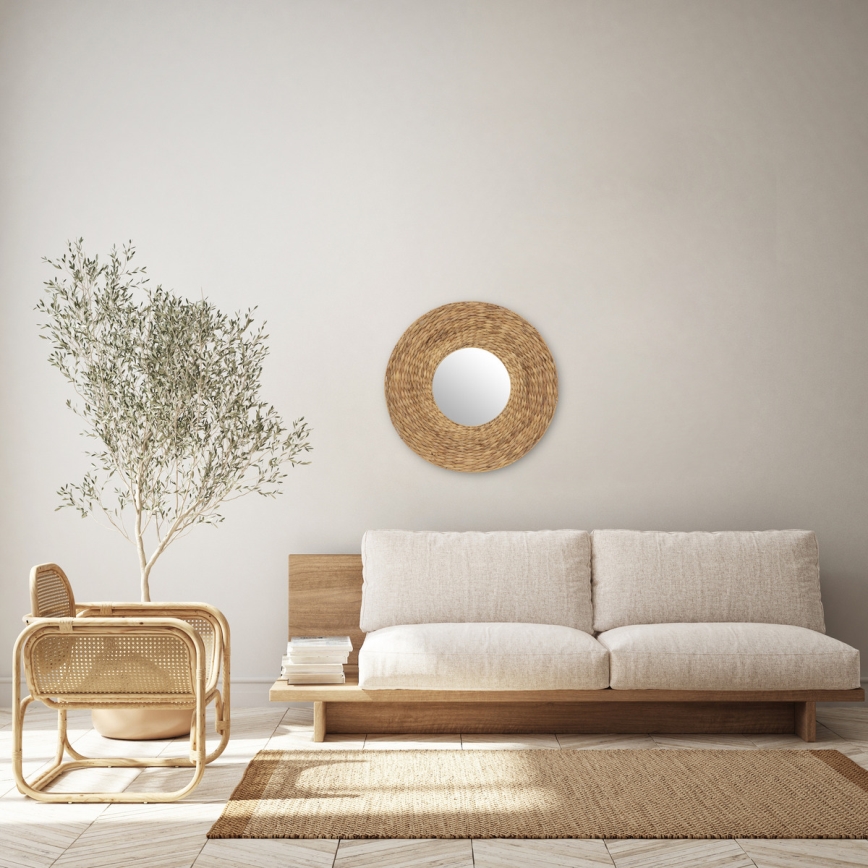 Atmosphera - Väggspegel LORENA diameter 75 cm vattenhyacint