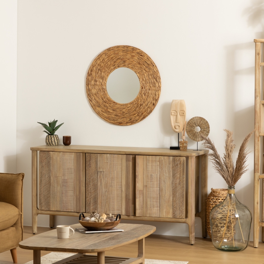 Atmosphera - Väggspegel LORENA diameter 75 cm vattenhyacint