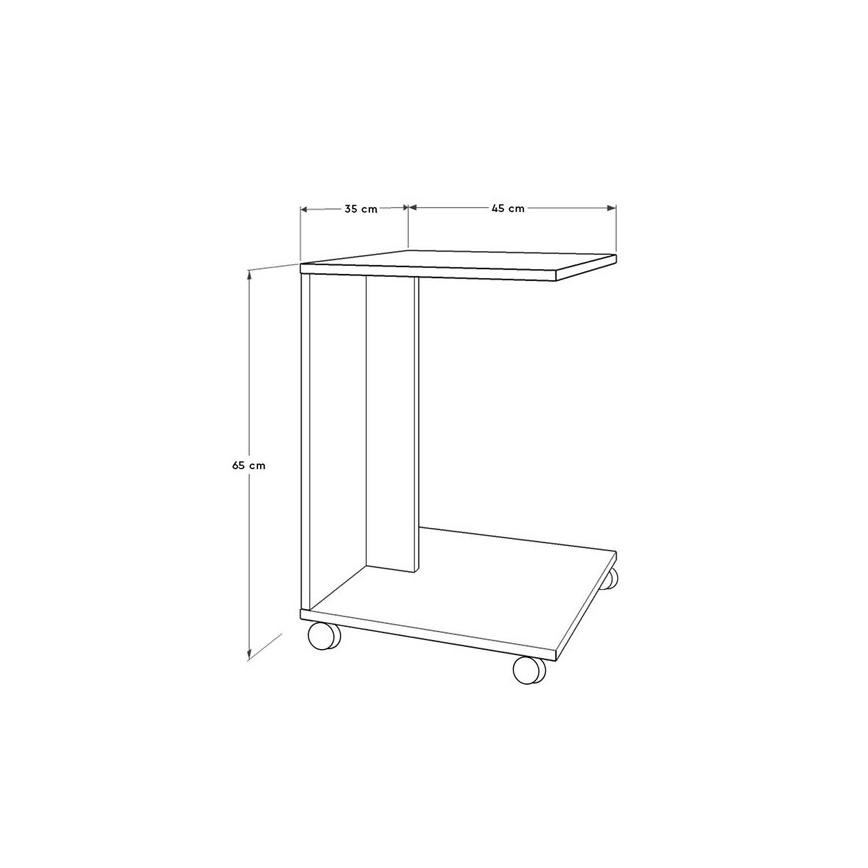 Avlastningsbord 65x35 cm brun