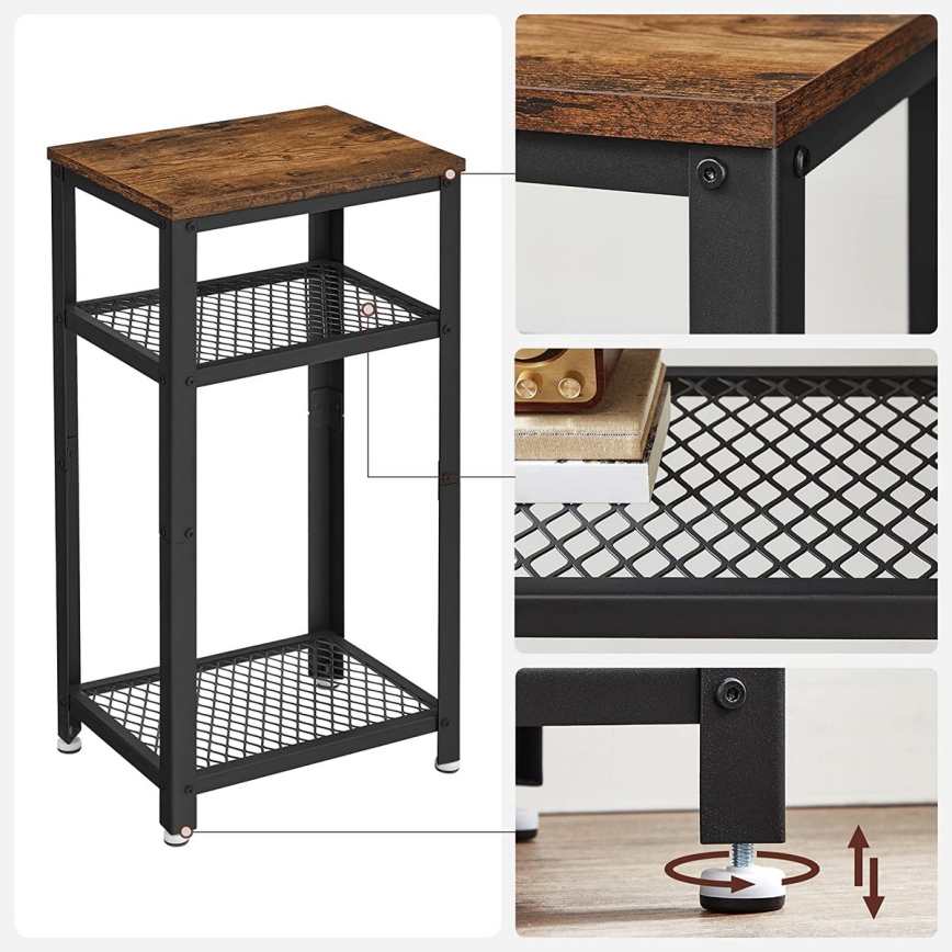 Avlastningsbord ELDUR, brun/svart