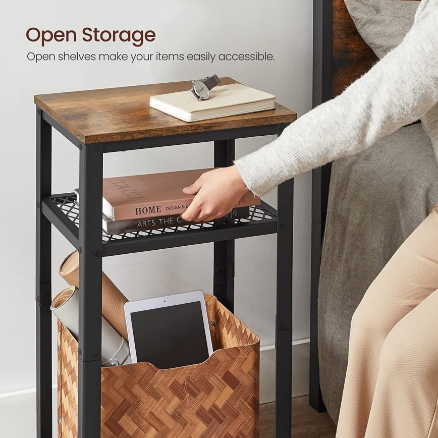 Avlastningsbord ELDUR, brun/svart