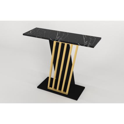 Avlastningsbord GRAVITY 76,8x90 cm svart/guld