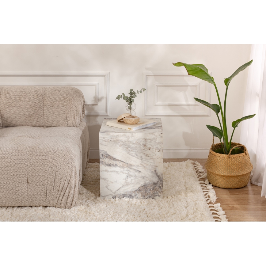 Avlastningsbord KUP 50x45 cm marmorfinish