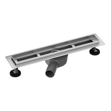 Avloppsränna 55x7,6 cm silver/grå