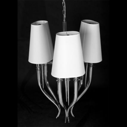 Azzardo AZ0028 - Ljuskrona med snöre DIABLO 6xE14/11W/230V vit