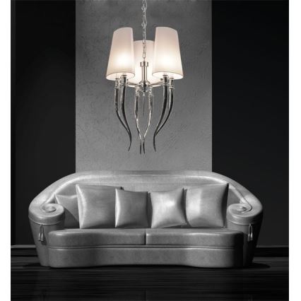 Azzardo AZ0028 - Ljuskrona med snöre DIABLO 6xE14/11W/230V vit