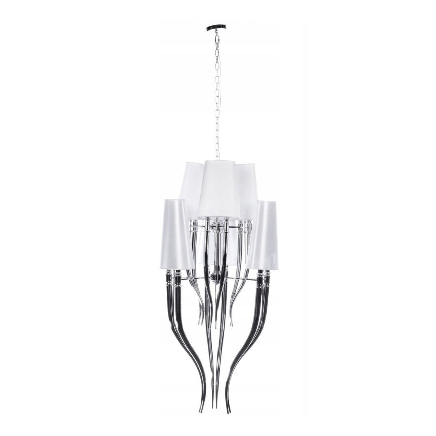 Azzardo AZ0173 - Ljuskrona med kedja DIABLO 12xE14/11W/230V vit