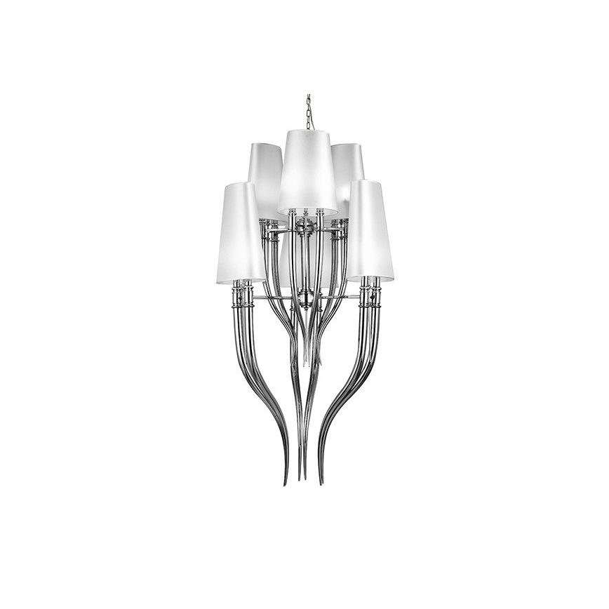 Azzardo AZ0173 - Ljuskrona med kedja DIABLO 12xE14/11W/230V vit