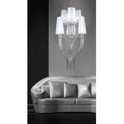 Azzardo AZ0173 - Ljuskrona med kedja DIABLO 12xE14/11W/230V vit