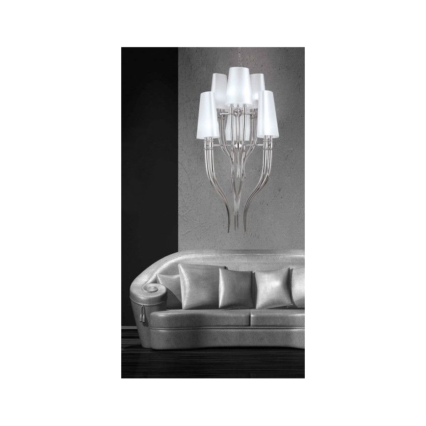 Azzardo AZ0173 - Ljuskrona med kedja DIABLO 12xE14/11W/230V vit