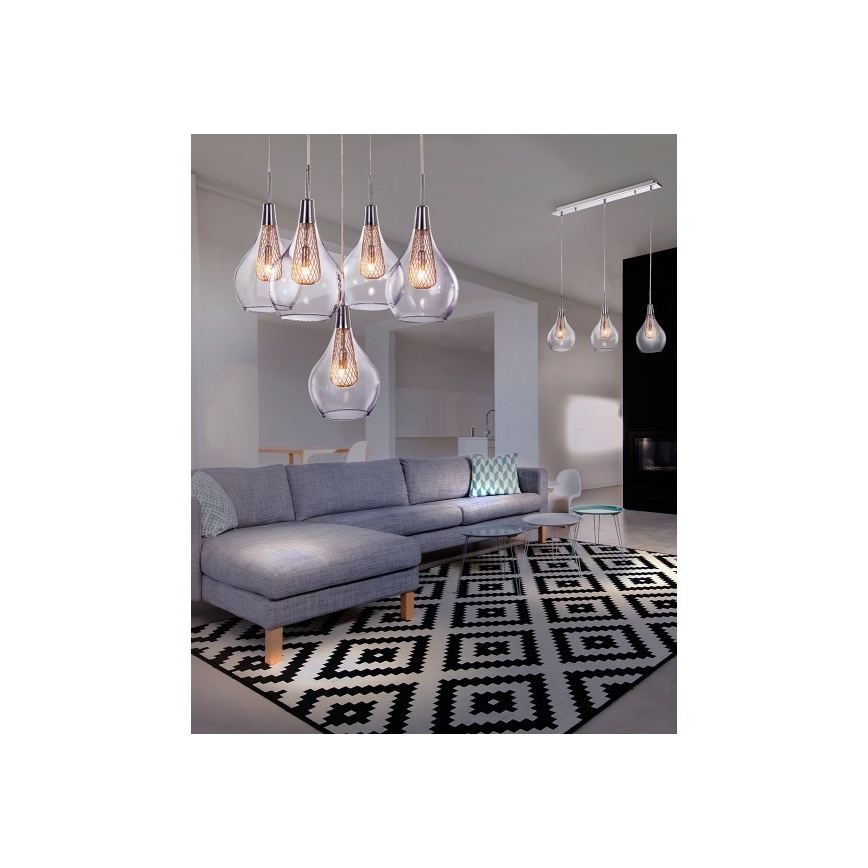 Azzardo AZ1689 - Ljuskrona med snöre ELEKTRA 3xG9/40W/230V