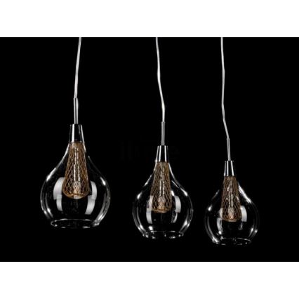 Azzardo AZ1689 - Ljuskrona med snöre ELEKTRA 3xG9/40W/230V