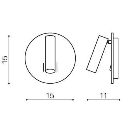 Azzardo AZ2424 - LED Väggspotlight FARO LED/6W+LED/3W/230V