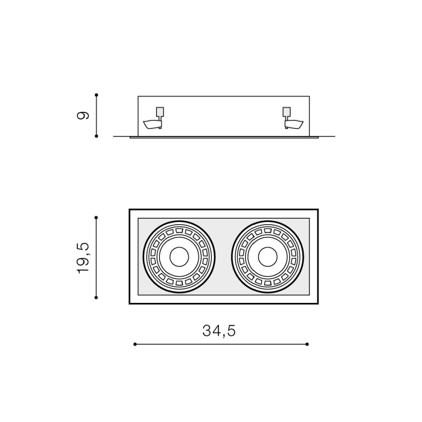 Azzardo AZ2875 - Infälld taklampa NOVA 2xGU10-ES111/50W/230V