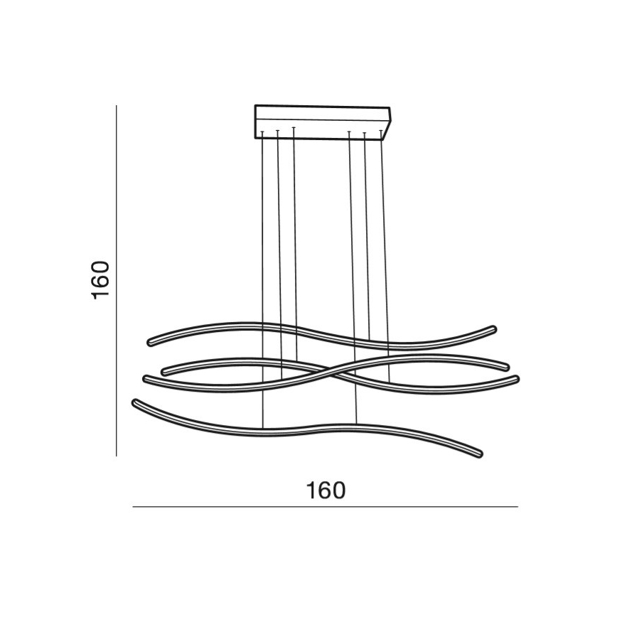 Azzardo AZ2913 - LED dimbar taklampa WAVES 1xLED/70W/230V