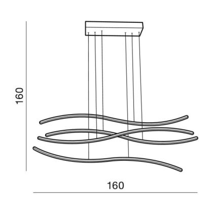 Azzardo AZ2913 - LED-dimbar pendel WAVES LED/70W/230V
