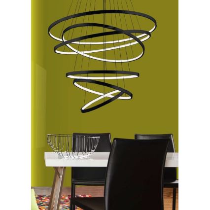 Azzardo AZ2923 - Dimbar LED-lampakrona med snöre WHEEL 6xLED/140W/230V