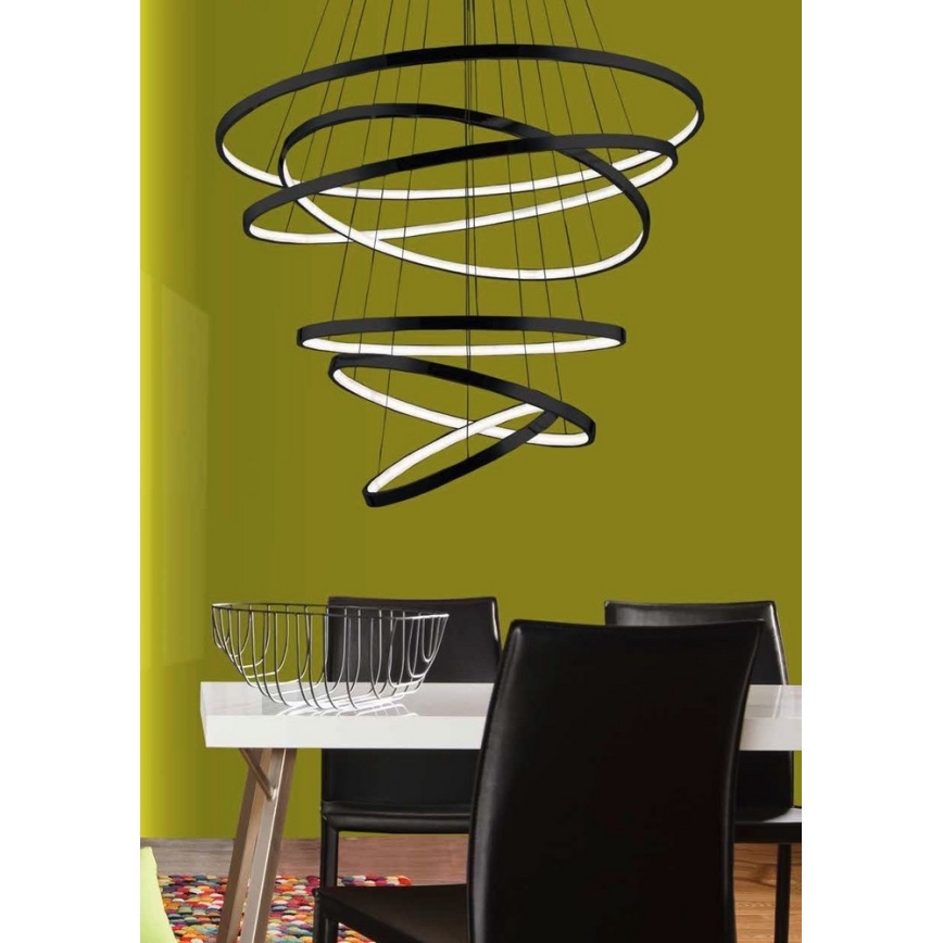 Azzardo AZ2923 - Dimbar LED-lampakrona med snöre WHEEL 6xLED/140W/230V