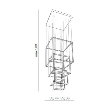 Azzardo AZ3139 - Dimbar LED-lampakrona med snöre OPERA LED/329W/230V svart