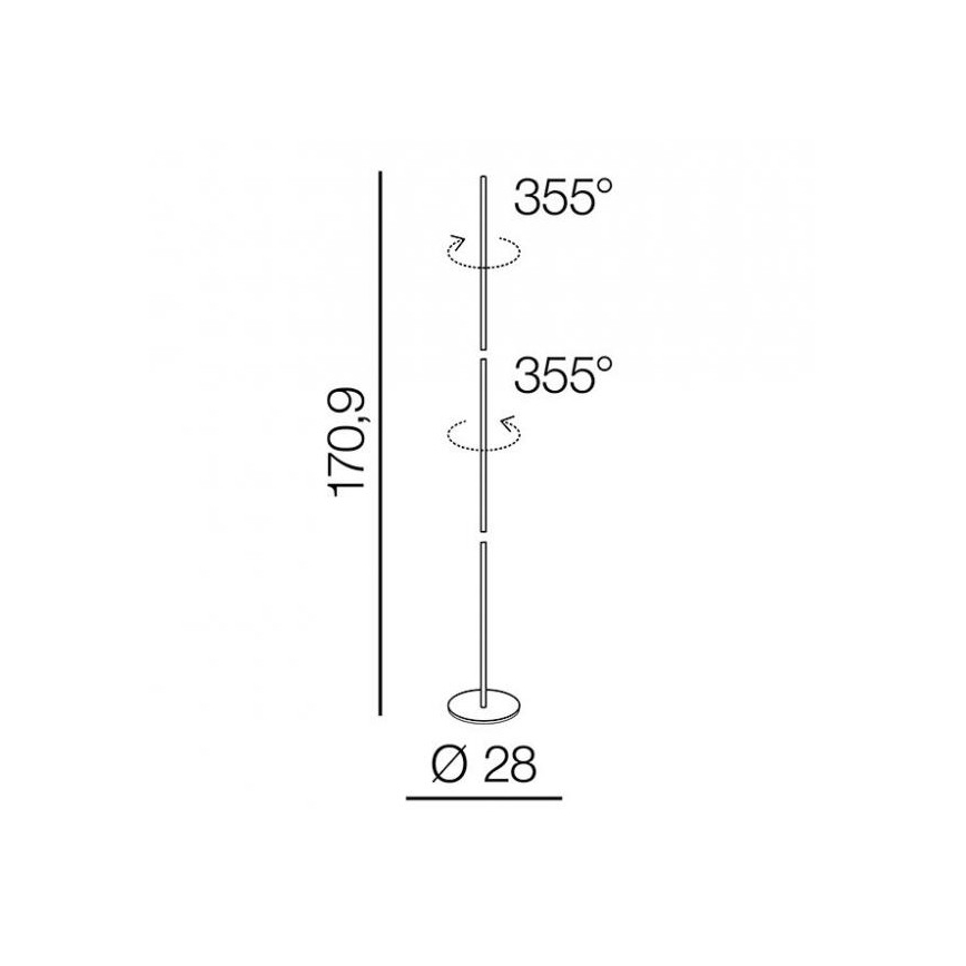 Azzardo AZ3205 - LED Golvlampa TETA LED/33W/230V