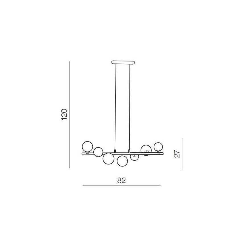 Azzardo AZ4406 - Takkkrona på ett snöre  SYBILLA 7xG9/25W/230V svart 