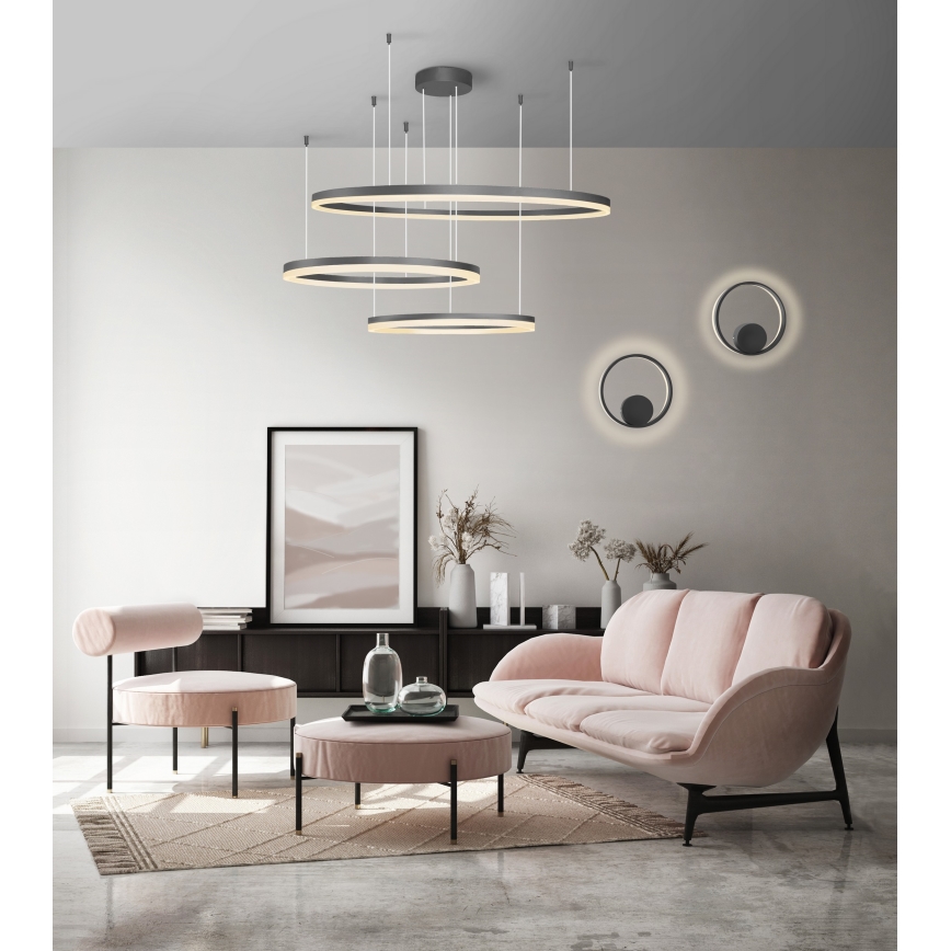 Azzardo AZ4707 - LED takkrona på ett snöre  HALO LED/130W/230V svart