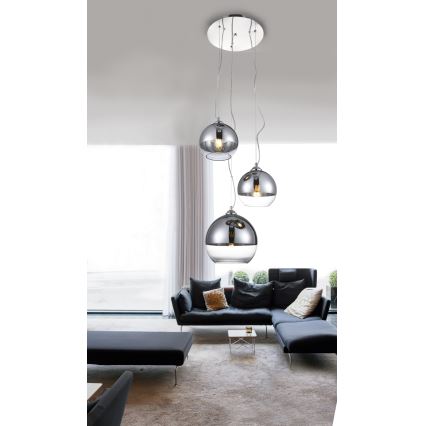 Azzardo AZ4750 - Takkkrona på ett snöre  BALL 3xE27/40W/230V rund