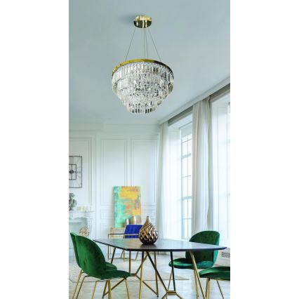 Azzardo AZ4906 - Kristallkrona med textilsladd SALERNO 12xG9/40W/230V