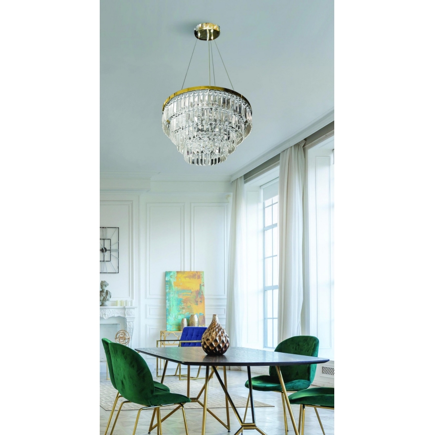 Azzardo AZ4906 - Kristallkrona med textilsladd SALERNO 12xG9/40W/230V