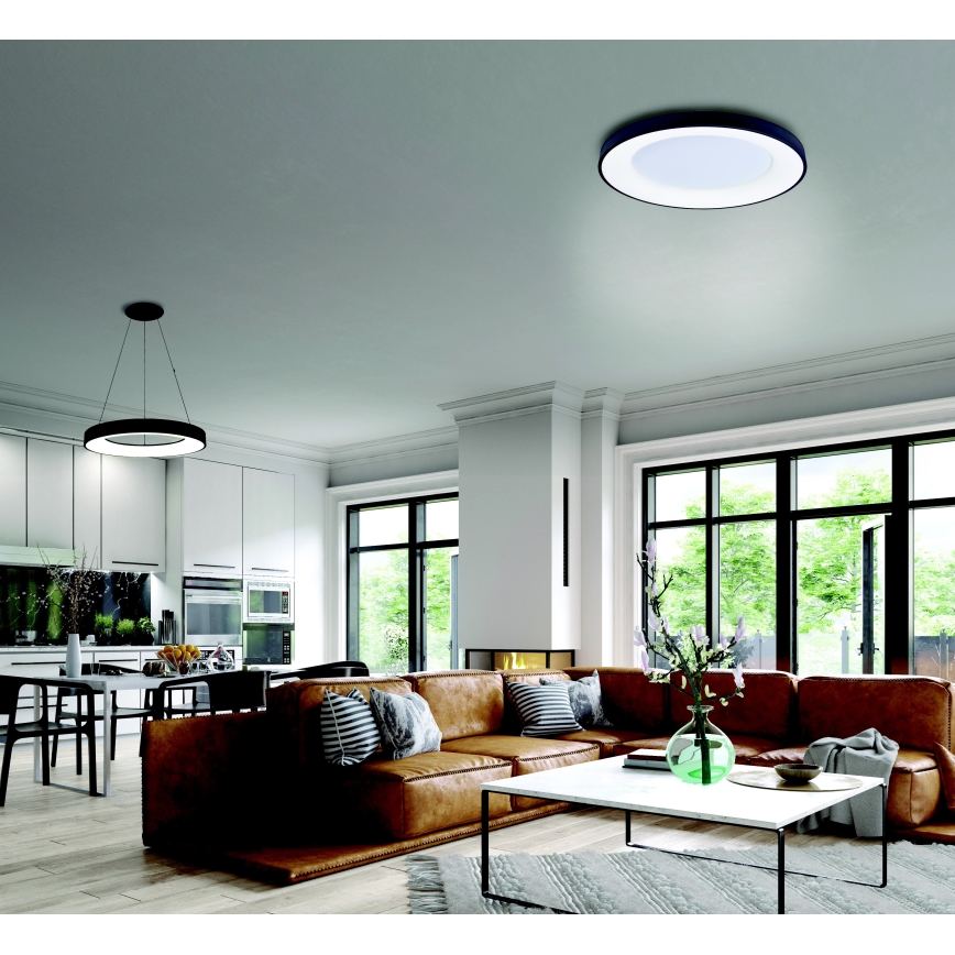 Azzardo AZ4991 - LED dimbar taklampa SANTANA LED/50W/230V svart + fjärrkontroll