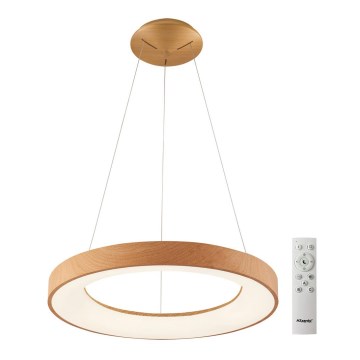 Azzardo AZ5010 - LED ljusreglerad ljuskrona på textilsladd SANTANA LED/50W/230V brun + fjärrkontroll