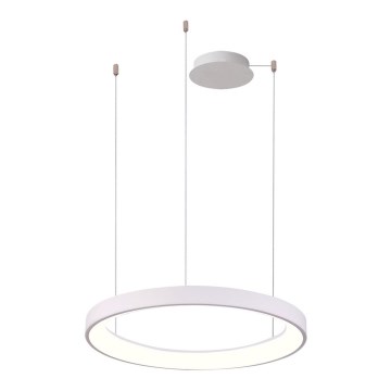 Azzardo AZ5015 - LED ljusreglerad ljuskrona på textilsladd AGNES LED/38W/230V diameter 48 cm vit