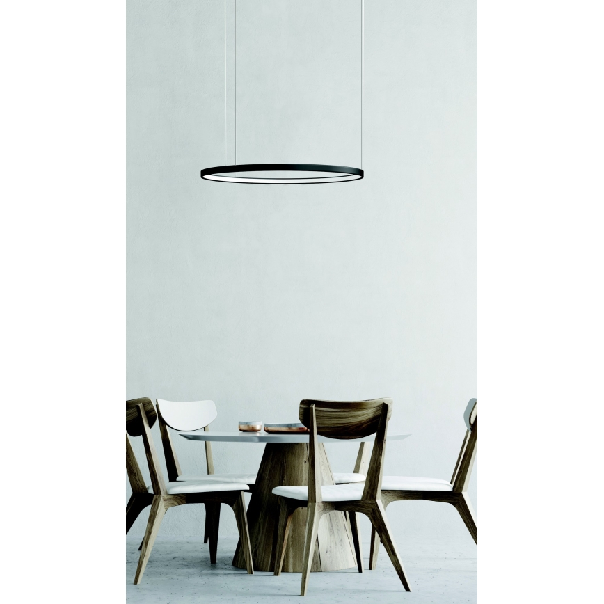 Azzardo AZ5016 -LED ljusreglerad ljuskrona på textilsladd AGNES LED/38W/230V diameter 48 cm svart