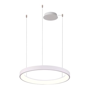 Azzardo AZ5021 - LED ljusreglerad ljuskrona på textilsladd AGNES LED/60W/230V diameter 78 cm vit