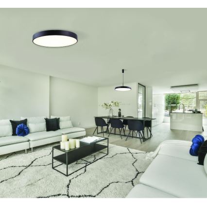 Azzardo AZ5088 - LED ljusreglerad ljuskrona på textilsladd MARCELLO LED/30W/230V svart + fjärrkontroll