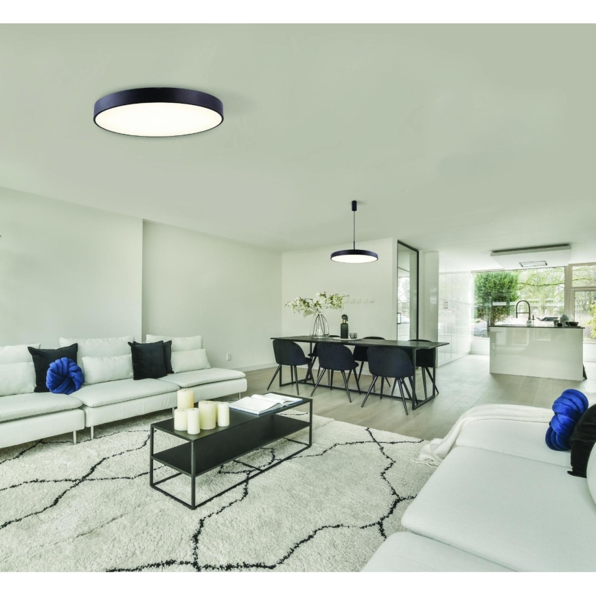 Azzardo AZ5088 - LED ljusreglerad ljuskrona på textilsladd MARCELLO LED/30W/230V svart + fjärrkontroll