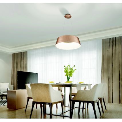 Azzardo AZ5095 - LED ljusreglerad ljuskrona på textilsladd EMMA LED/60W/230V guld + fjärrkontroll