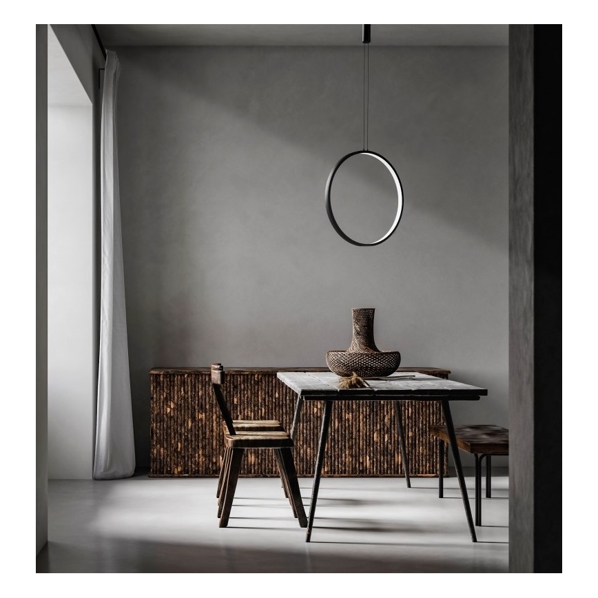 Azzardo AZ5255 - LED ljusreglerad ljuskrona på textilsladd MASSIMA LED/35W/230V svart