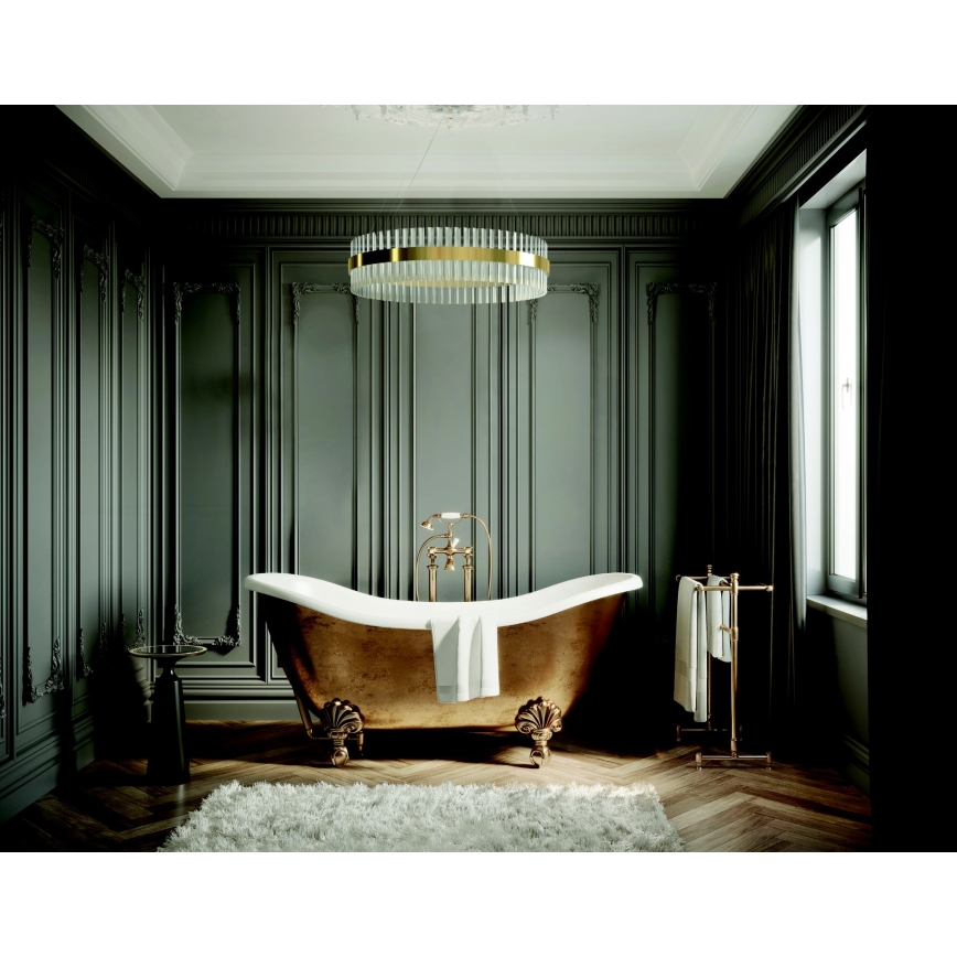 Azzardo AZ5262 - LED ljuskrona med textilsladd FRANCESCA LED/50W/230V diameter 80 cm