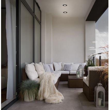 Azzardo AZ5390 - Badrumsinfälld taklampa ROMOLO 1xGU10/50W/230V IP65 svart