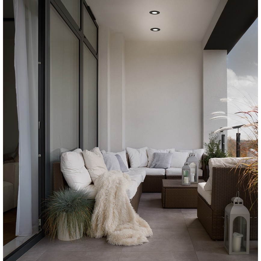 Azzardo AZ5390 - Badrumsinfälld taklampa ROMOLO 1xGU10/50W/230V IP65 svart