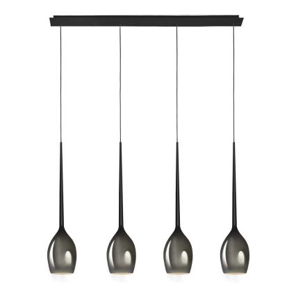 Azzardo - Ersättningsglas till ljuskrona IZZA - svart diameter 13 cm