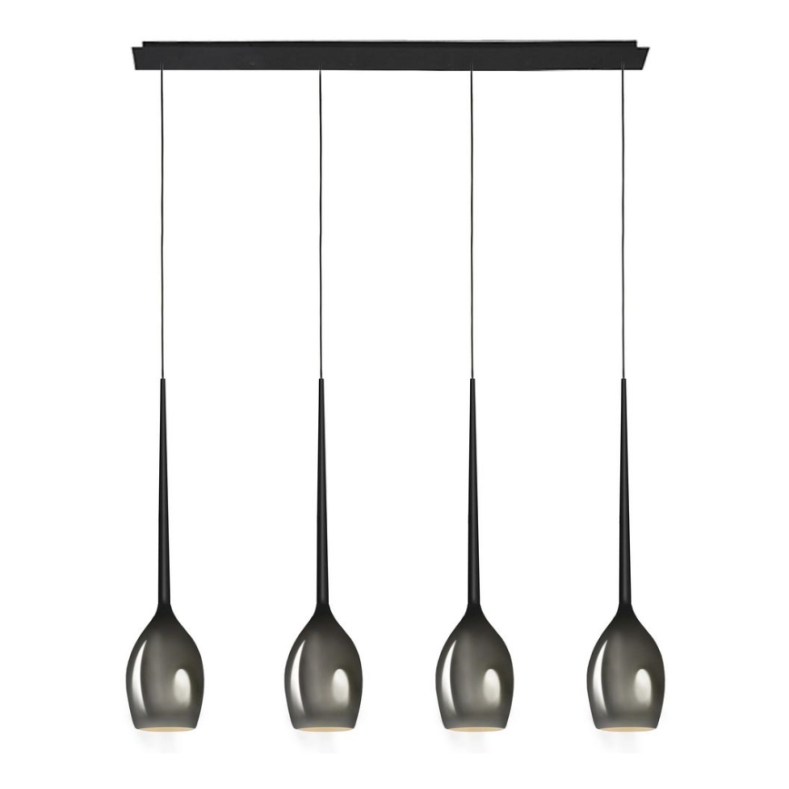 Azzardo - Ersättningsglas till ljuskrona IZZA - svart diameter 13 cm