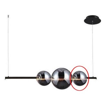 Azzardo - Ersättningsglas till ljuskrona SANDRA svart/krom - liten diameter 15 cm