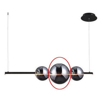 Azzardo - Ersättningsglas till ljuskrona SANDRA svart/krom - stor diameter 22 cm