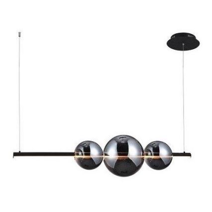 Azzardo - Ersättningsglas till ljuskrona SANDRA svart/krom - stor diameter 22 cm