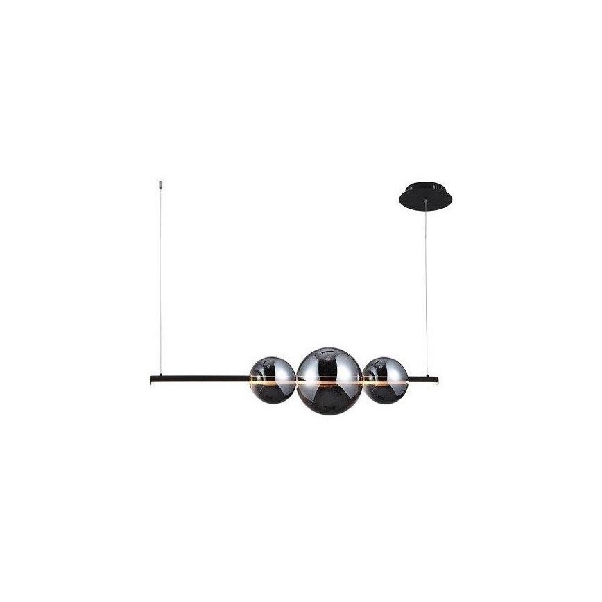 Azzardo - Ersättningsglas till ljuskrona SANDRA svart/krom - stor diameter 22 cm