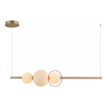 Azzardo - Ersättningsglas till ljuskrona SANDRA vit - liten diameter 15 cm